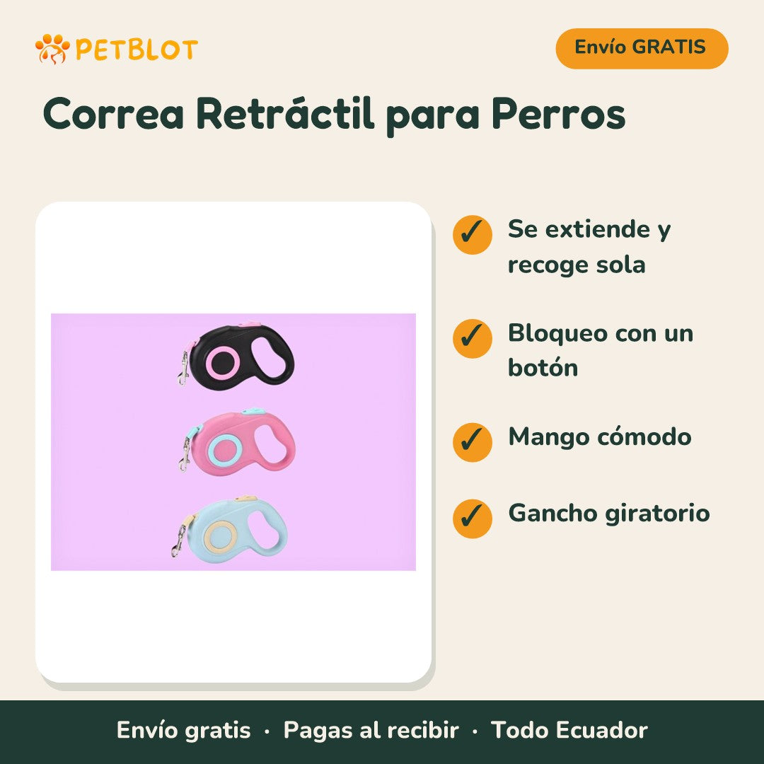 Correa Retráctil para Perros