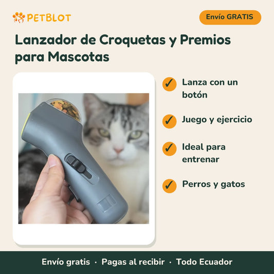 Lanzador de Croquetas y Premios para Mascotas