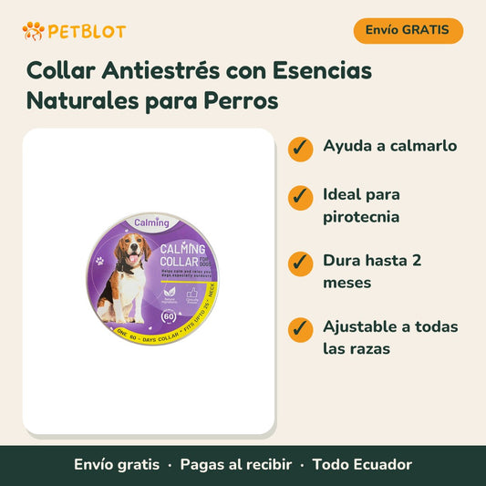 Collar Antiestrés con Esencias Naturales para Perros